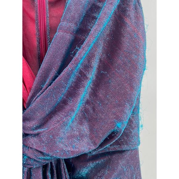 SIES MARJAN Women's Purple-Pink Iridescent Sheer Twist-Front Mini Dress SZ S - Picture 6 of 11